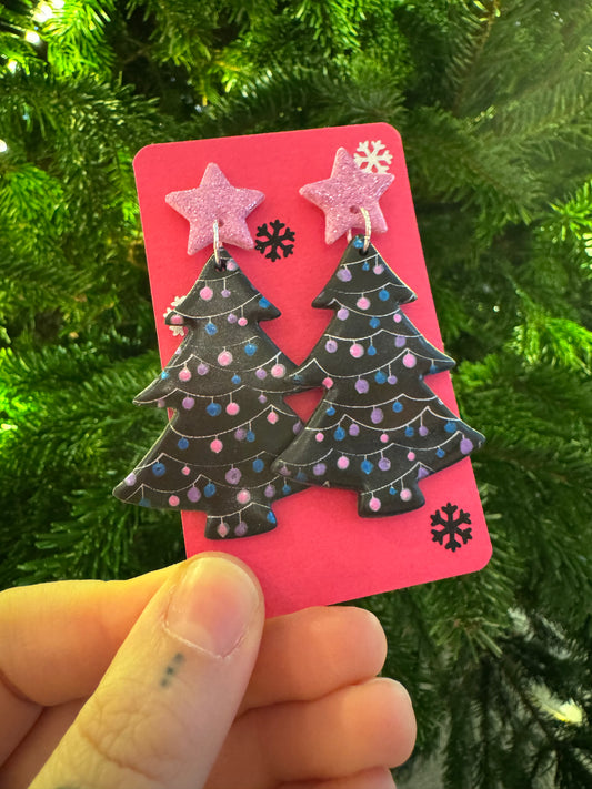 Alt decorated tree earrings