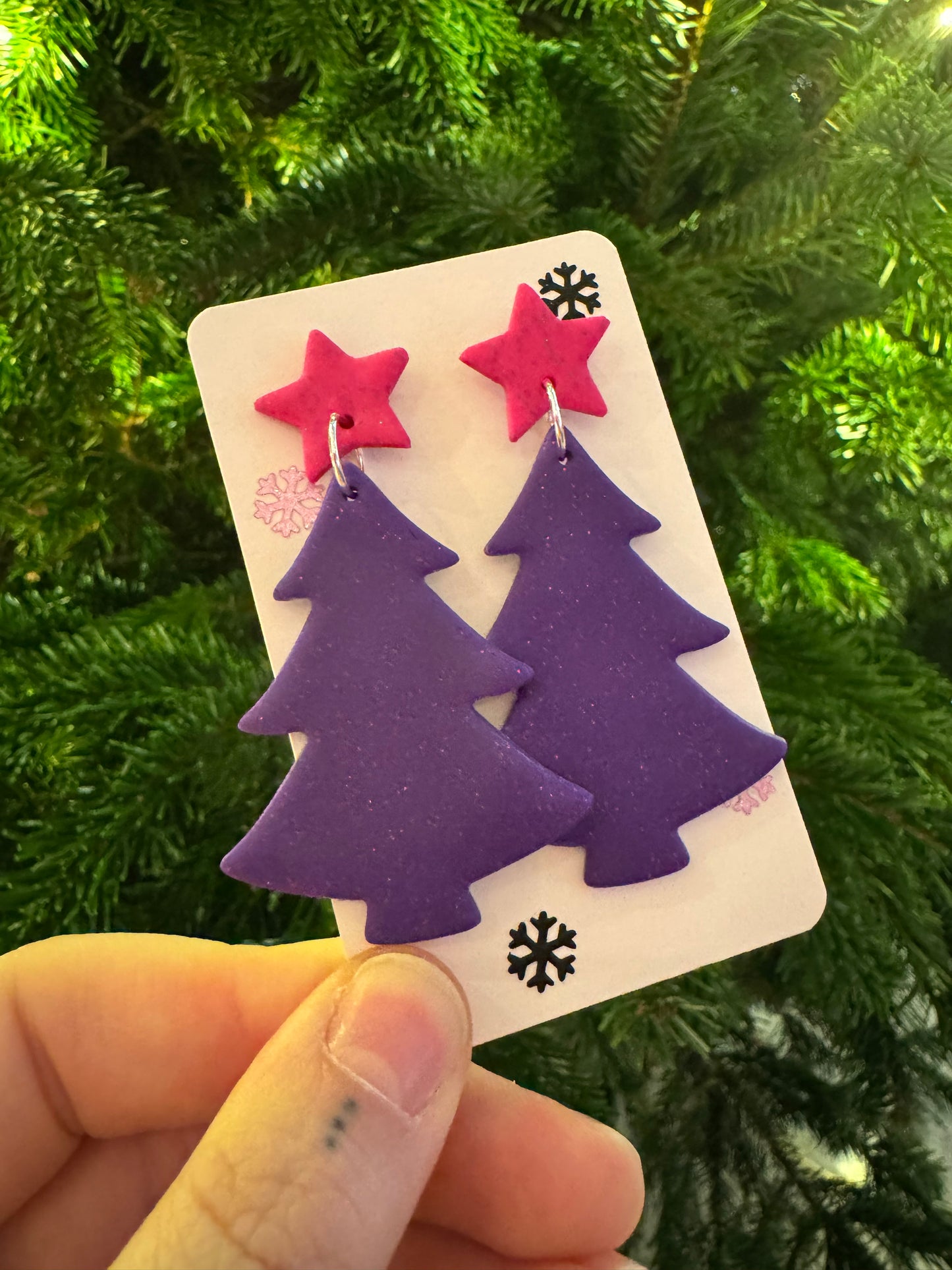 Alt glitter tree earrings