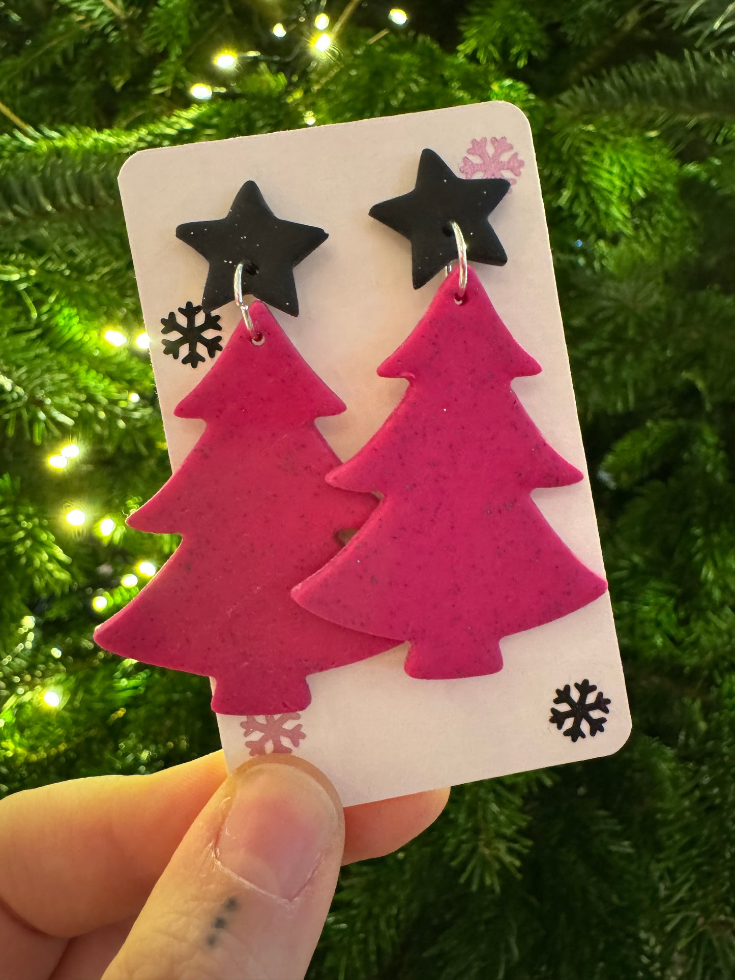 Alt glitter tree earrings