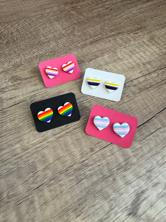 Heart Pride Flag Earrings