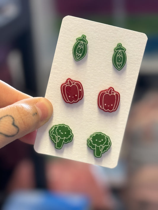 Happy Veggies Stud Set