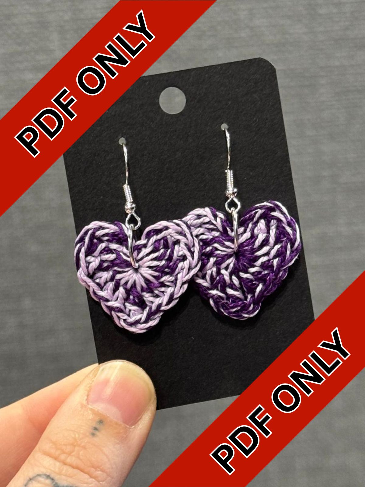 Two Tone Heart Earring [PDF Pattern only]